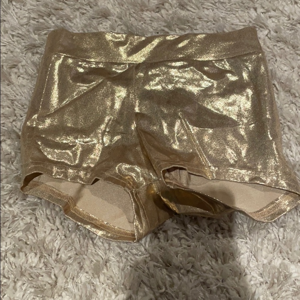 Gold booty shorts